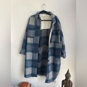 Isabel marent étoile gingham blue coat